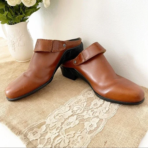 Ariat Sport Mules Timber Clogs Leather Slingback Western Booties Strap 9.5 EUC - Picture 4 of 8